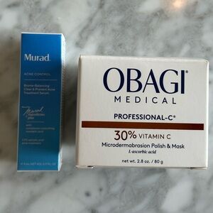Obagi Medical C Microdermabrasion Polish & Mask and Murad Acne Control Serum NIB